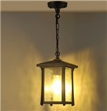 Outdoor E27 aluminum waterproof pendant light glass lamp shade indoor ceiling lighting