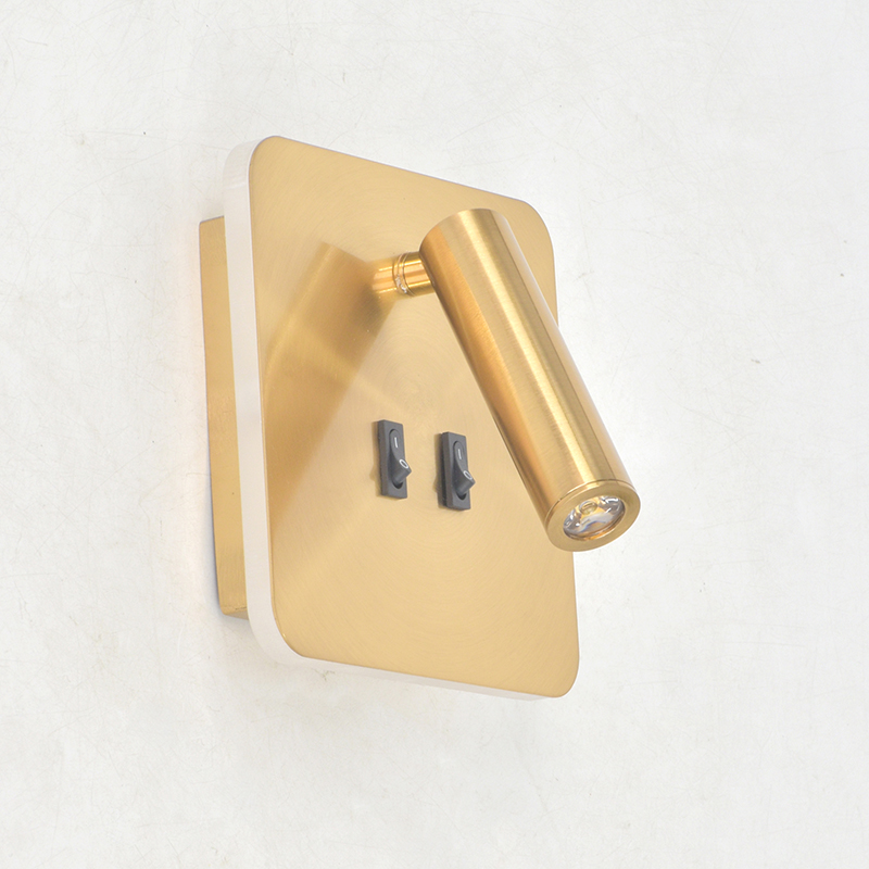 Gold Led Wall Light with spotlight
