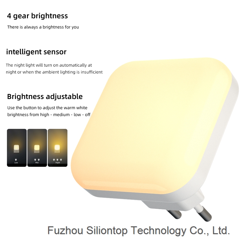 Smart Plug into Wall Indoor square Wireless Auto Dusk to Dawn Sensor Soft Warm White Night Light