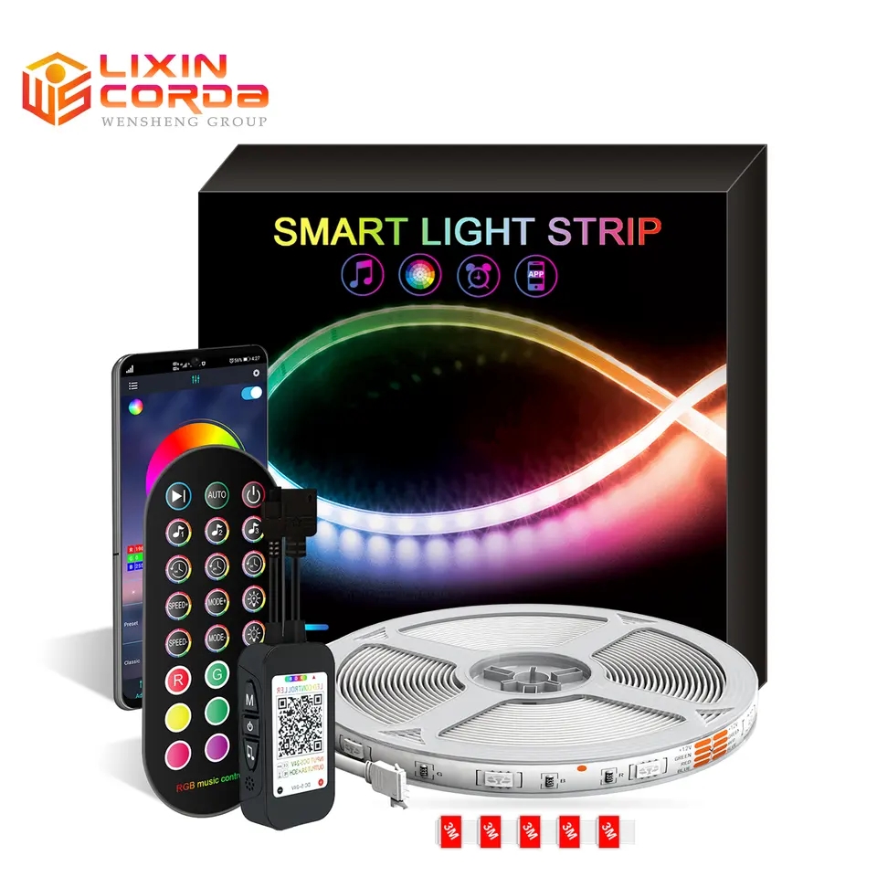Decorative BT App Music 5M 10M 15M LED Strip Remote Control Smart 5050 Flexible RGB LED Strip Lights