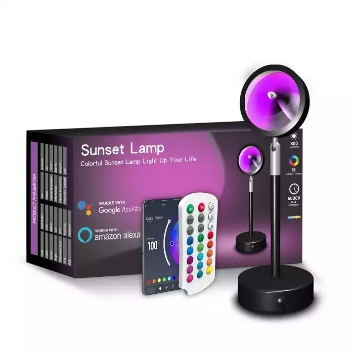 BT the Sunset Lamp 16 Colors Projector RGB Led Night Light Tuya Smart APP Control Decoration Bedroom