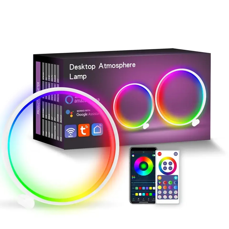 Smart LED Night Light RGB Desktop Atmosphere Desk Lamp Bluetooth APP Control Suitable for Game Room