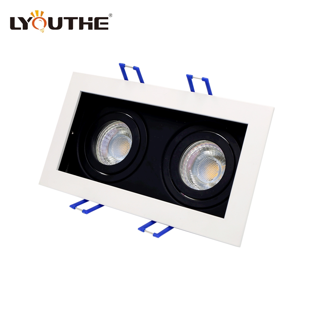 Downlight Recessed Square Fitting Double Head Led Ceiling Down Light