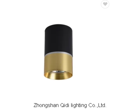 New recessed GU10 aluminum barrel shape black+gold LED spot light housing