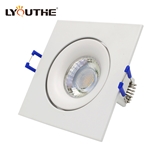 Square rotatable angle ceiling embedded gu10 gu5.3 white die cast aluminum down lights housing