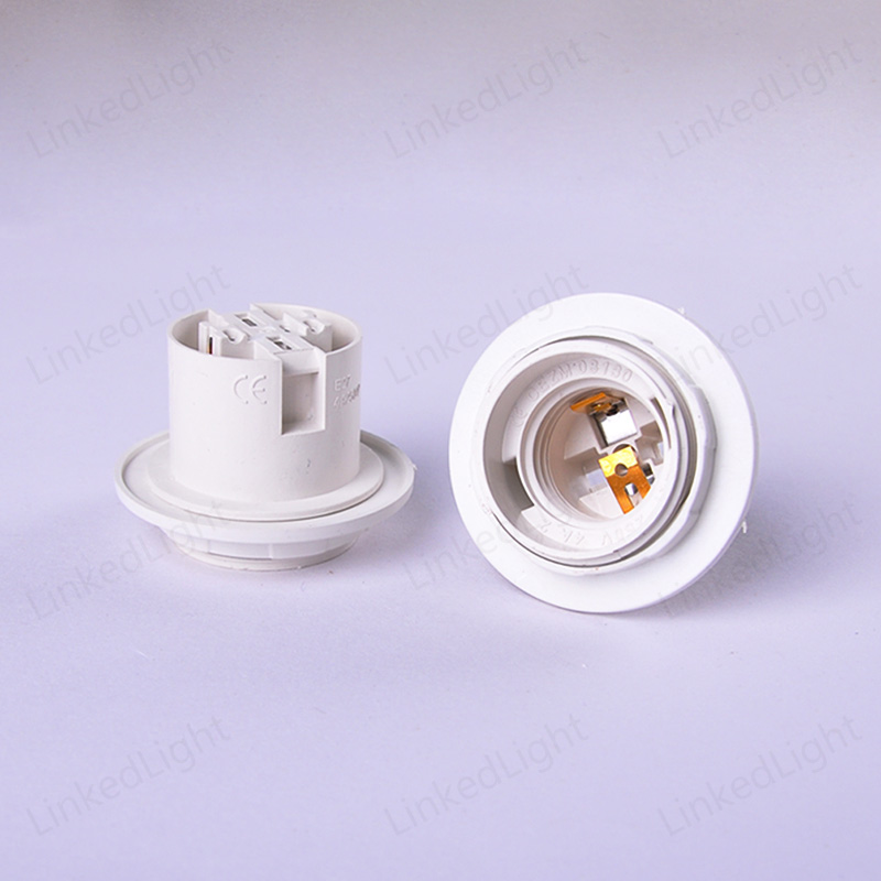ENEC Short Thread E27 White Plastic Lamp Socket