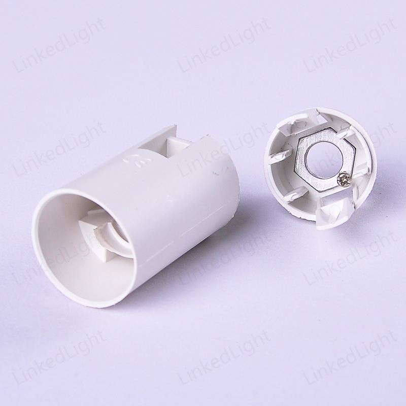 E14 Lamp Socket White Plastic Lamp Base Bulb Holder