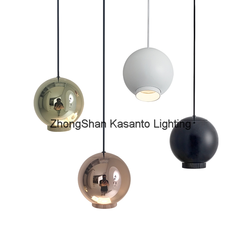 Modern minimalist single aluminum ball bedside hanging chandeliers dining room bedroom pendant light