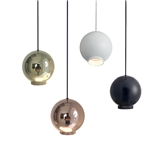 Modern minimalist single aluminum ball bedside hanging chandeliers dining room bedroom pendant light