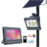 IP67 RGB smart solar floodlight bluetooth link app control 60-800w