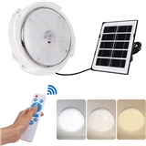 IP65 round shape solar powered ceiling light 3cct stepless dimming
