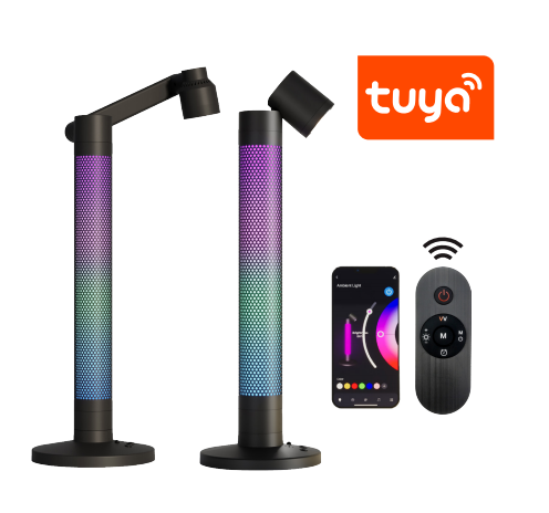 Tuya Smart Ambient Table Light Bar: Multifunctional Chasing RGB Light Bar+& CCT Table Lamp