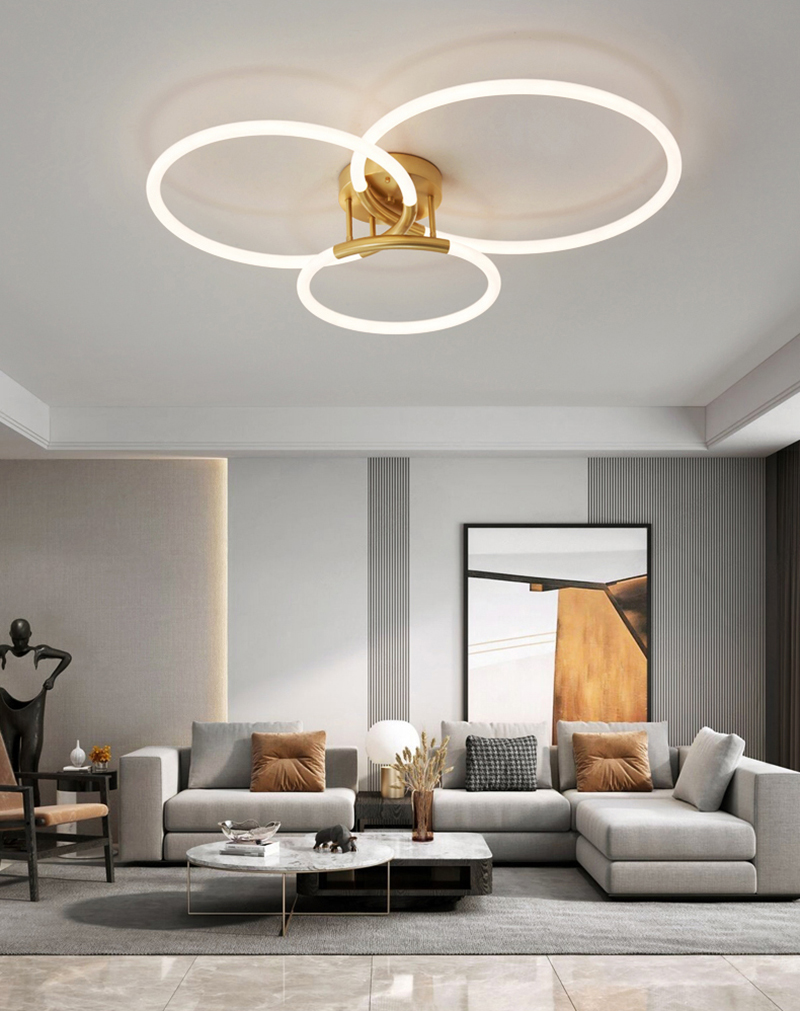 Tpstar Lighting Minimalist living room bedroom ceiling light LED golden circular light