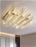 Tpstar Lighting Light luxury K9 crystal ceiling lamp stainless steel living room lighting fixture