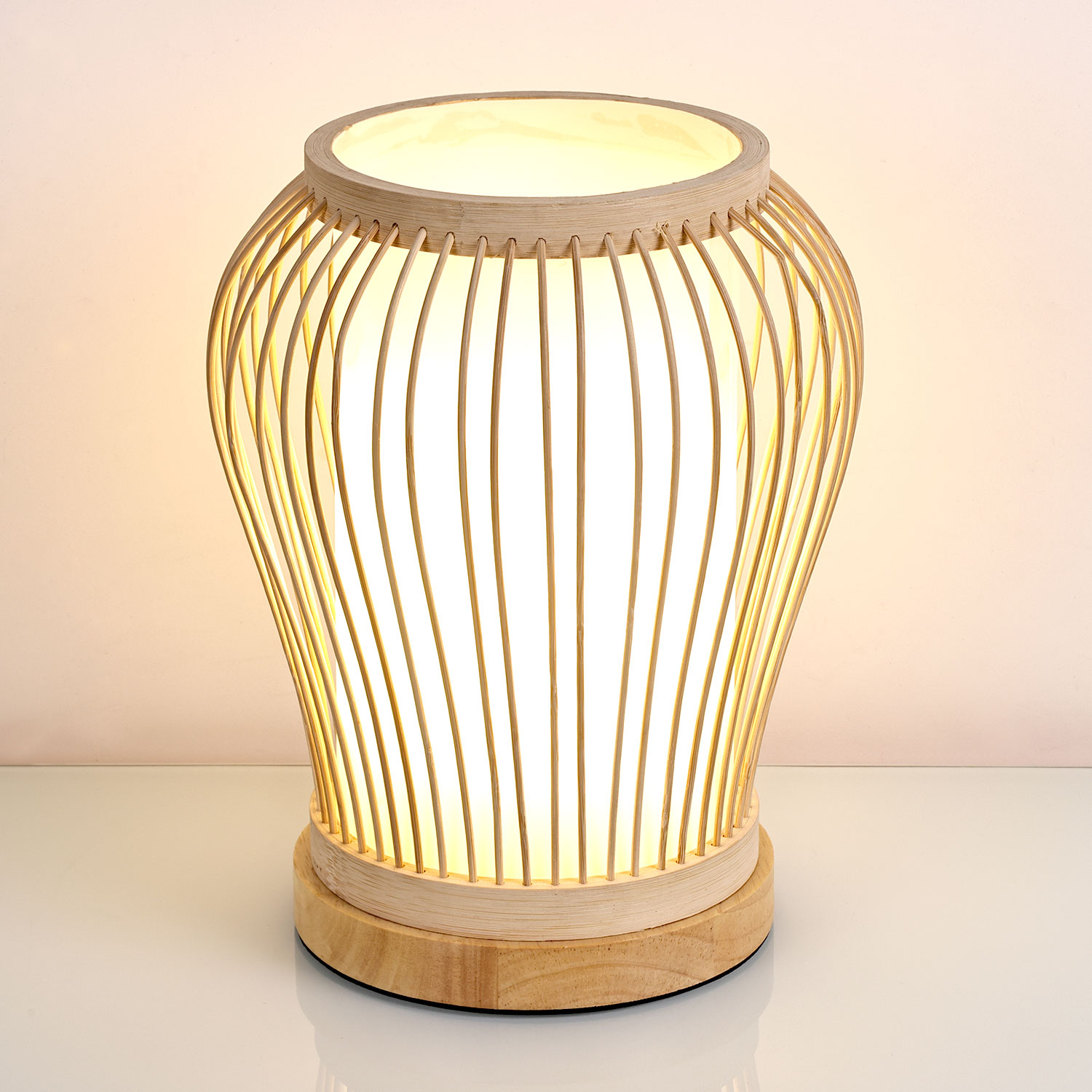bamboo table lamp with Bamboo weaving