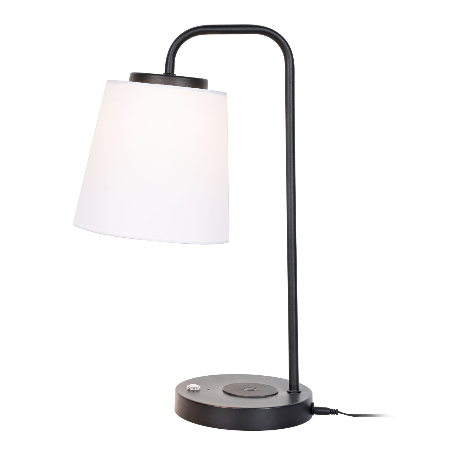 QI wireless charger table lamp with fabric shade