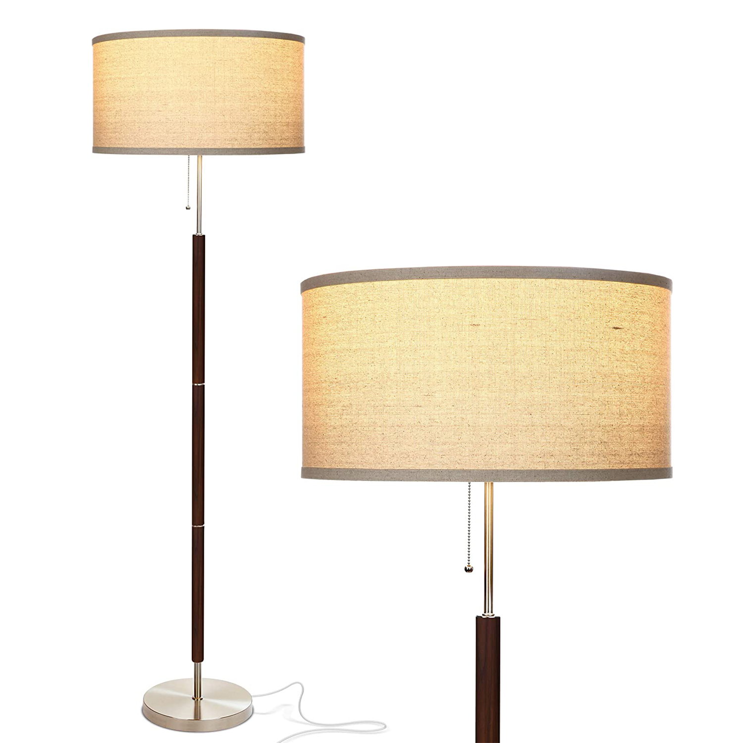 Floor lamp with fabric shade