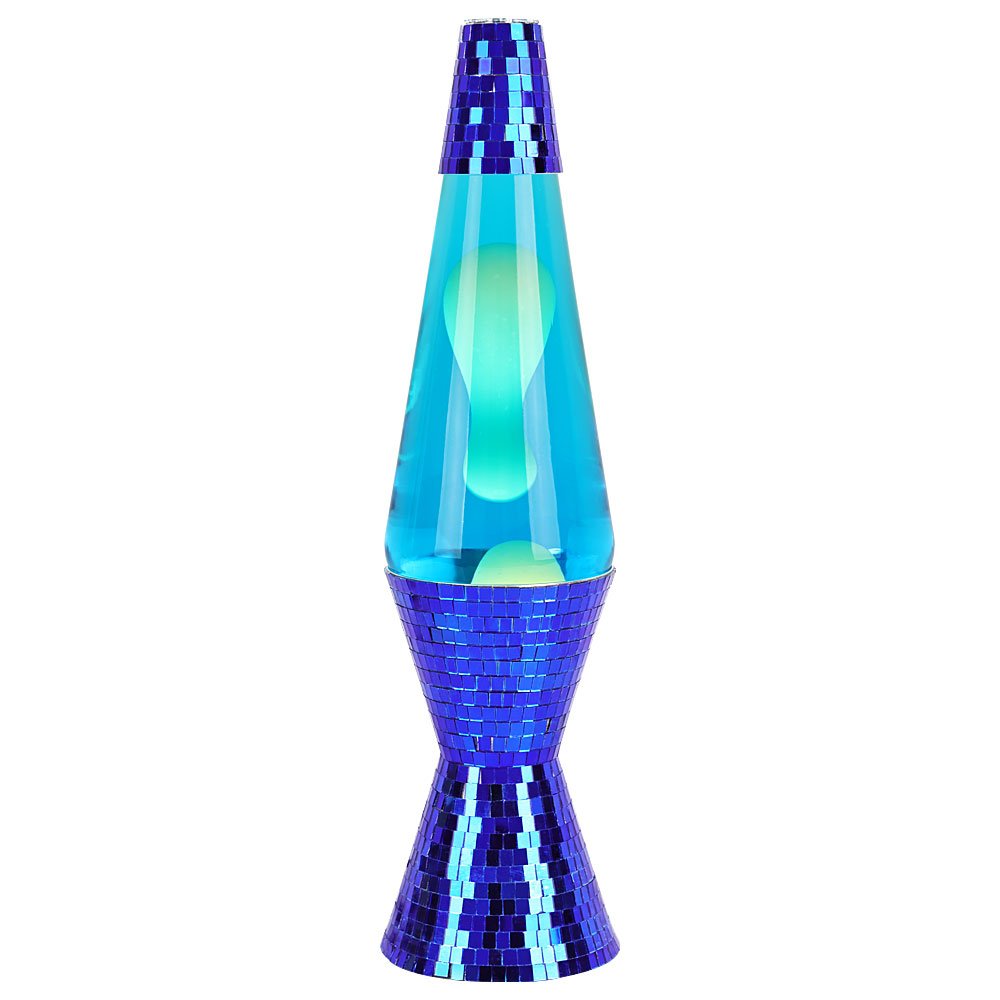 15 inch blue prismatic base lava lamp with clear water