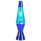 15 inch blue prismatic base lava lamp with clear water