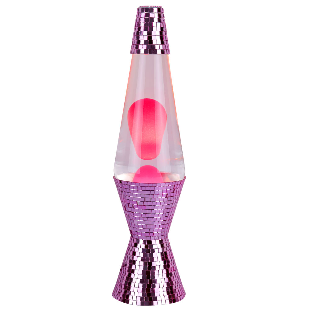 15 inch pink prismatic base lava lamp with clear water