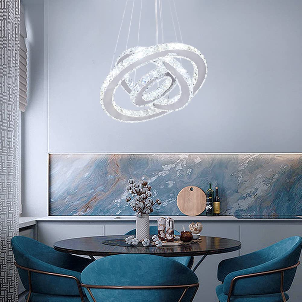 led pendant lamp with crystal decor