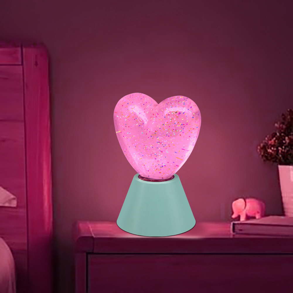 led decor night light with heart shape