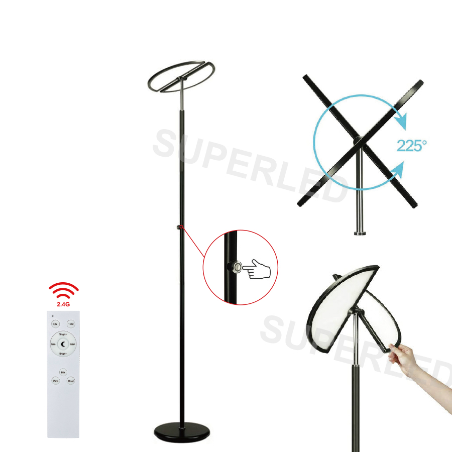 Modern Adjustable Standing Floor Lamp Tack Series Touch Sensor DIM LED Ambient Light