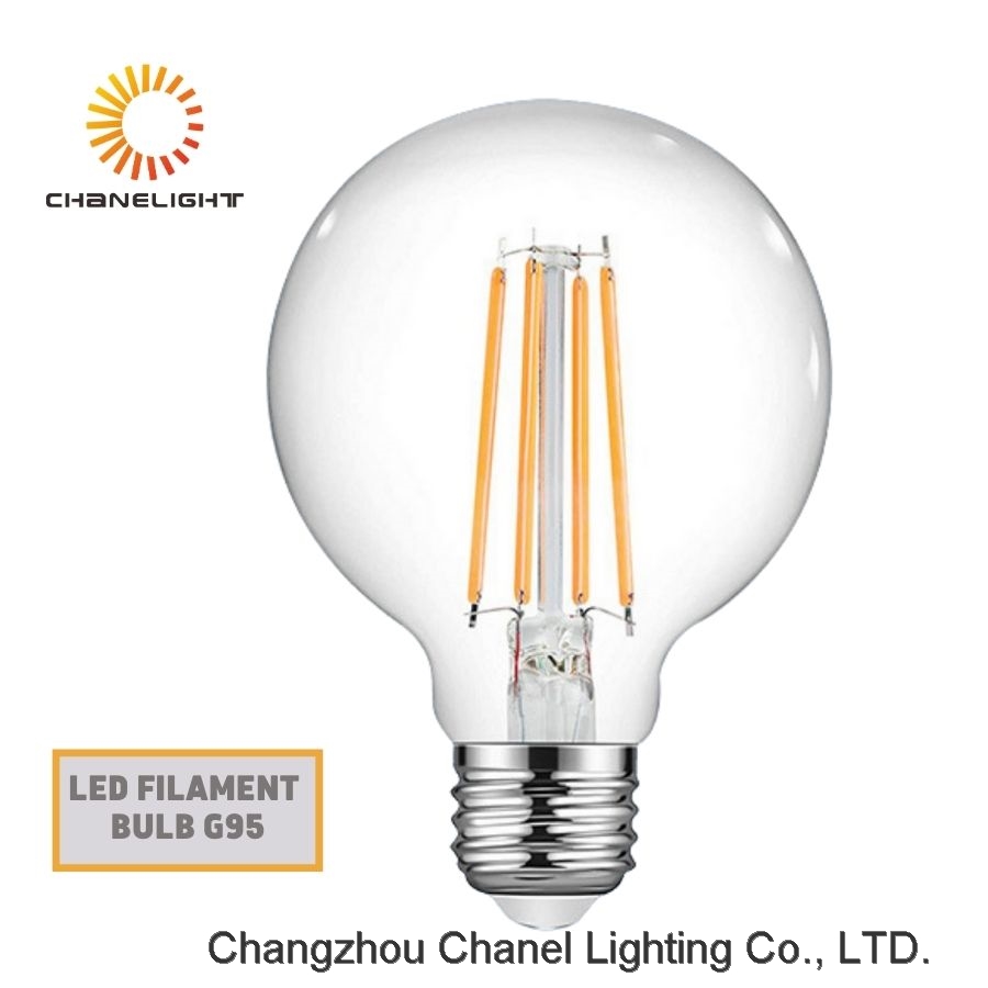 Filament LED G95 Edison Globe Light Bulb Decorative Clear Glass Antique