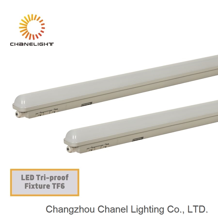 CT-TF6 40W 6000lm Waterproof Shop Light IP65 Industrial Tri Proof Led Vapor Tight Light Fixture