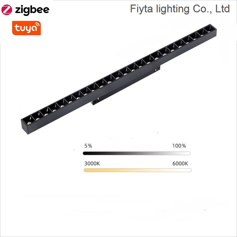 LED Track Light Zigbee Tuya Grille Type Magnetic Track Light 6W 12W 18W 24W