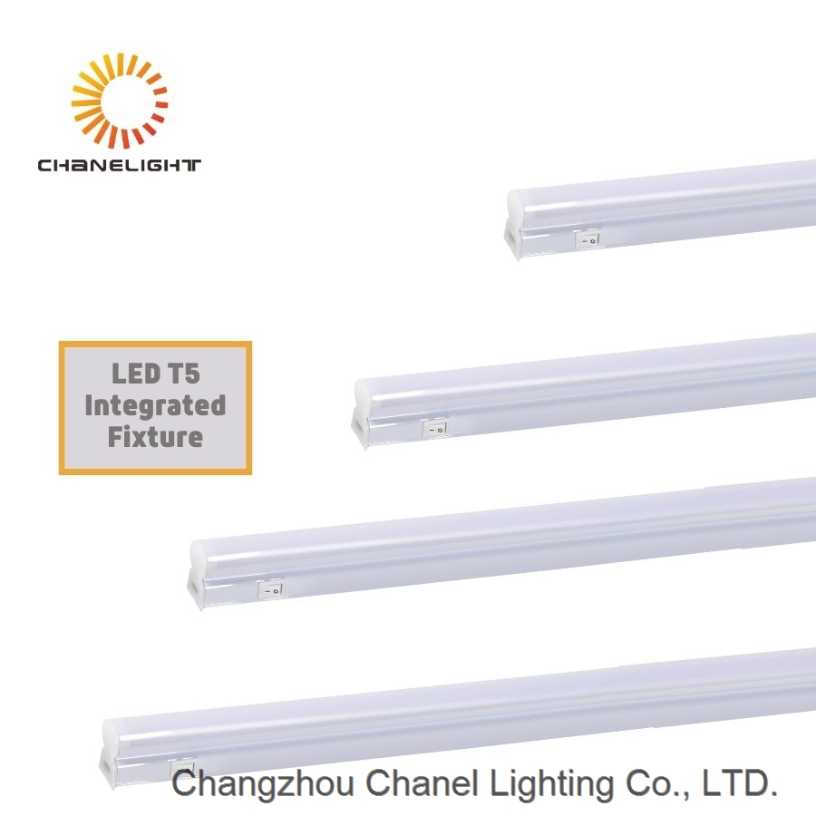 LED T5 Integrated Fixture Indoor Lighting T5 Led Tube Light Plastic Clear Cover 18w Linkable Integra