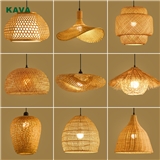 KAVA Lighting Rattan Chandelier Light Home Decor Bamboo Pendant Lamp 200512-1P-600