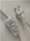 Ttransparent power cord VDE CE approval Euro plug with 303 switch