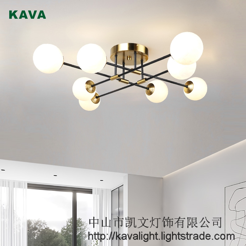 KAVA Lighting modern 8-light 3D printed moon effect semi flush ceiling lights 11272-8C