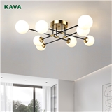 KAVA Lighting modern 8-light 3D printed moon effect semi flush ceiling lights 11272-8C