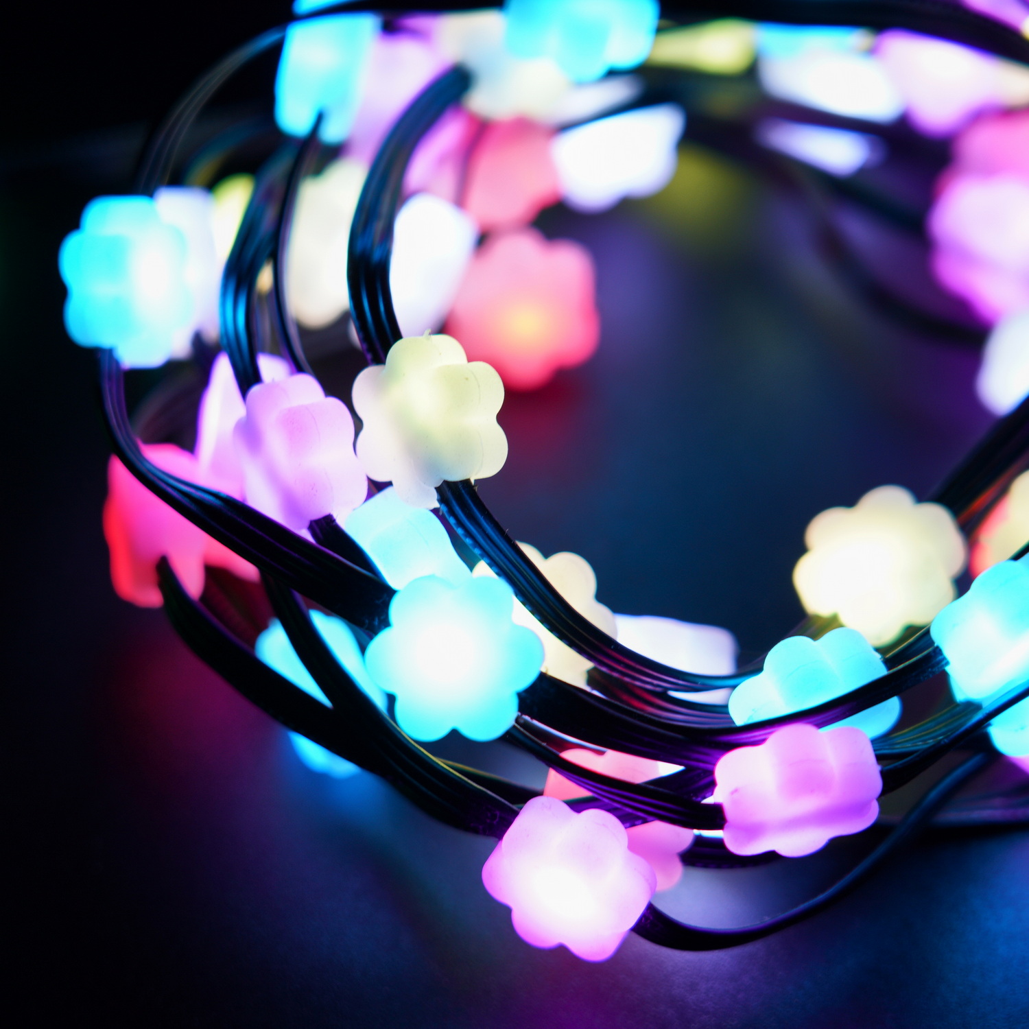 Smart RGB Color Changing Flowers Led Usb Addressable String Lights for Wedding Holidays Decoration