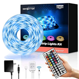 DAYBETTER Led Strip Lights 16.4ft Waterproof Color Changing Led Lights with Remote Controller