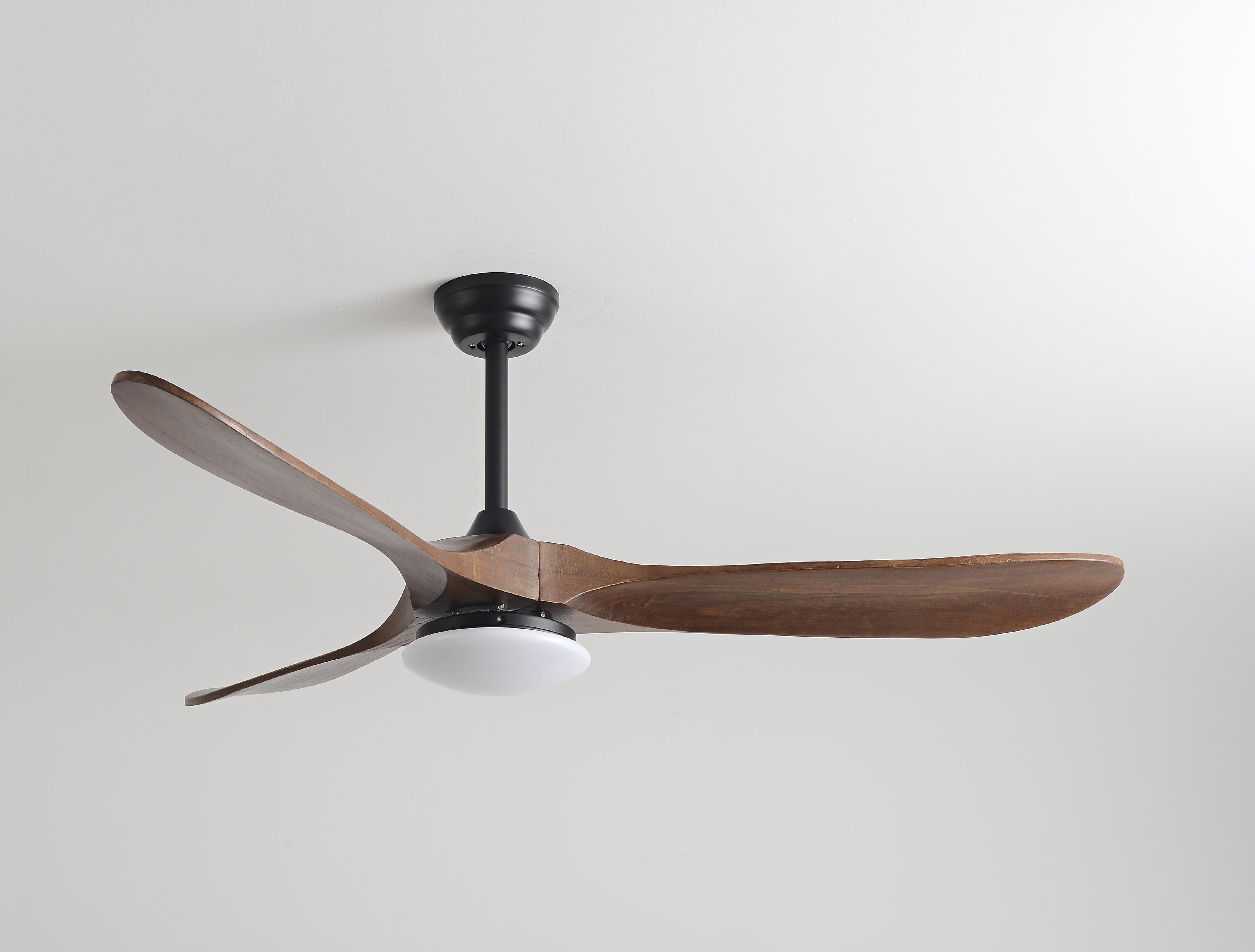 52 inch Modern 3 leaf smart bldc remote control fancy wood ceiling fan with light or without lights