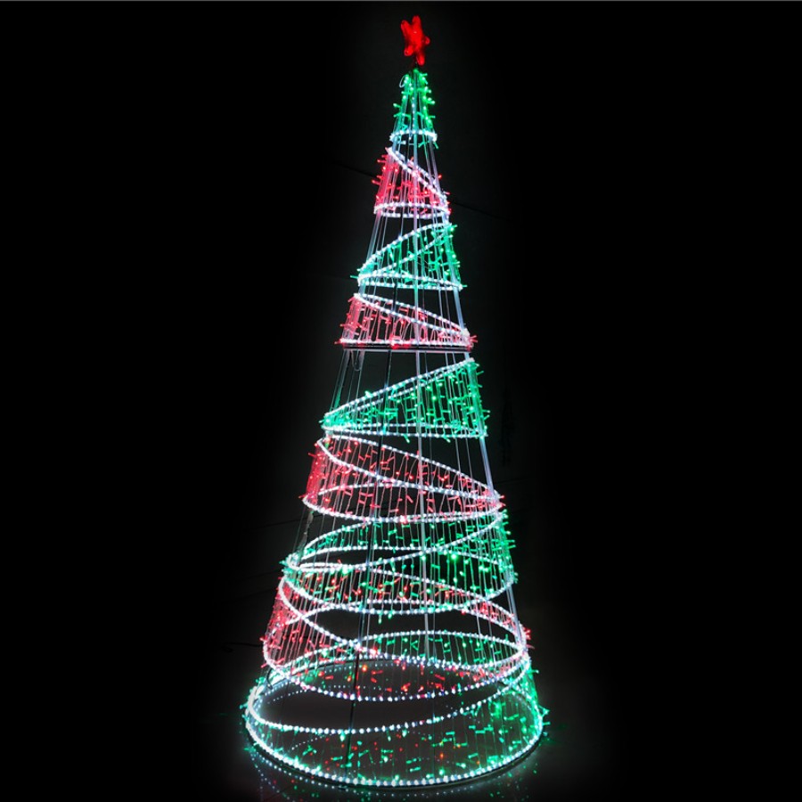 christmas cone tree christmas display festival lights