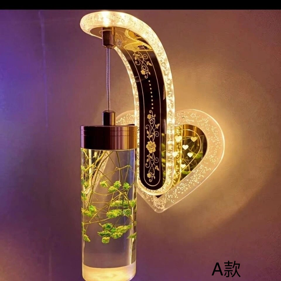 Amazon best-selling real flower LED acrylic wall lamp bedroom nightlight reading lamp factory custo