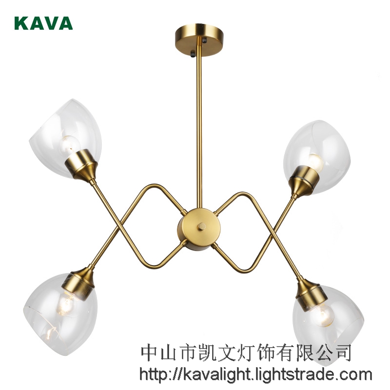 Kava Lightig modern 4-light wave glass semi flush light 30030-4P