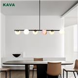 KAVA Lighting Modern 6-Light Moon effect hanging pendant light 11273-6PB-BK