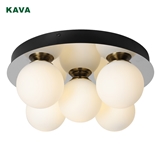 KAVA Lighting modern 5-light white glass flush ceiling light 11274-5C