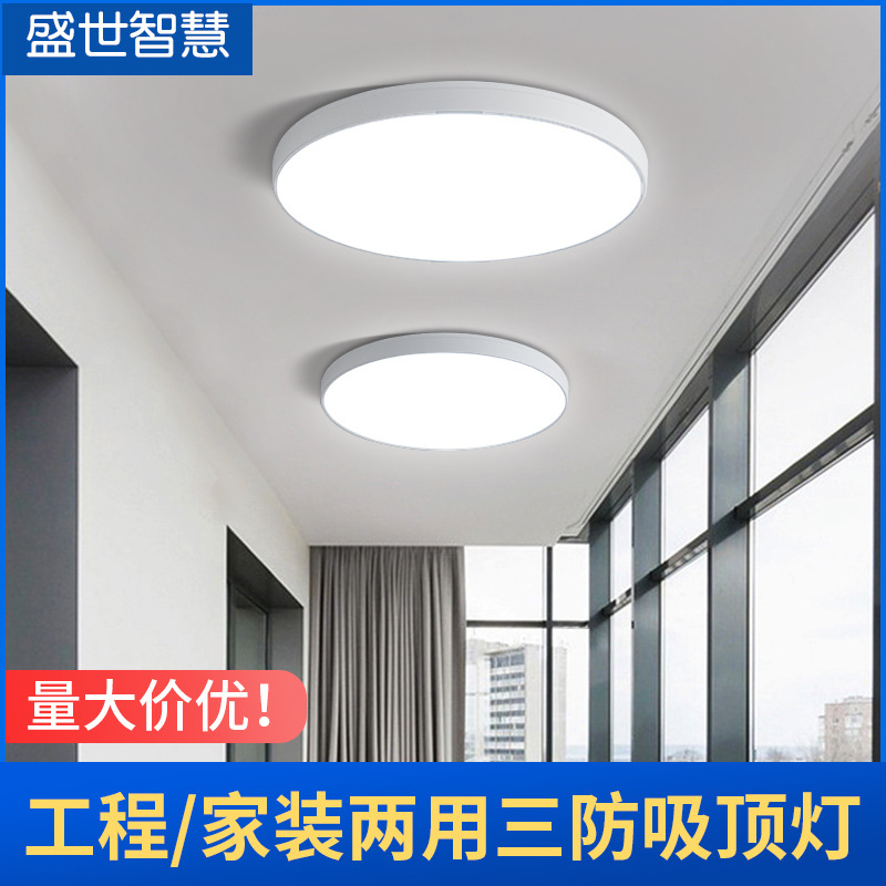 Modern simple led circular ceiling lamp ultra-thin bedroom lamp waterproof balcony lamp factory wh