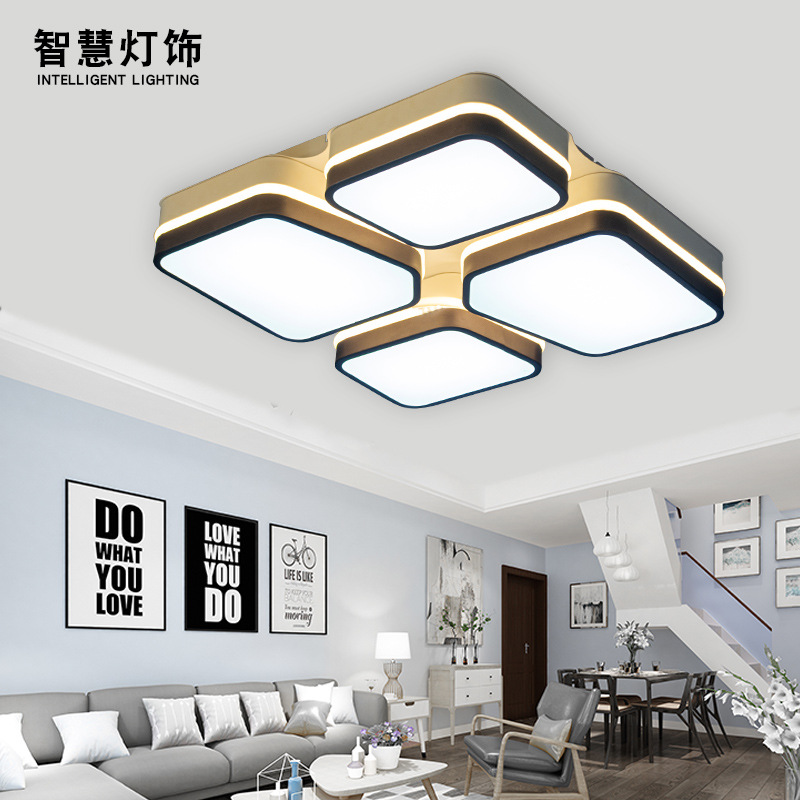Simple Square voice intelligence Dimming led living room lamp hall lamp bedroom ceiling lamp wholes