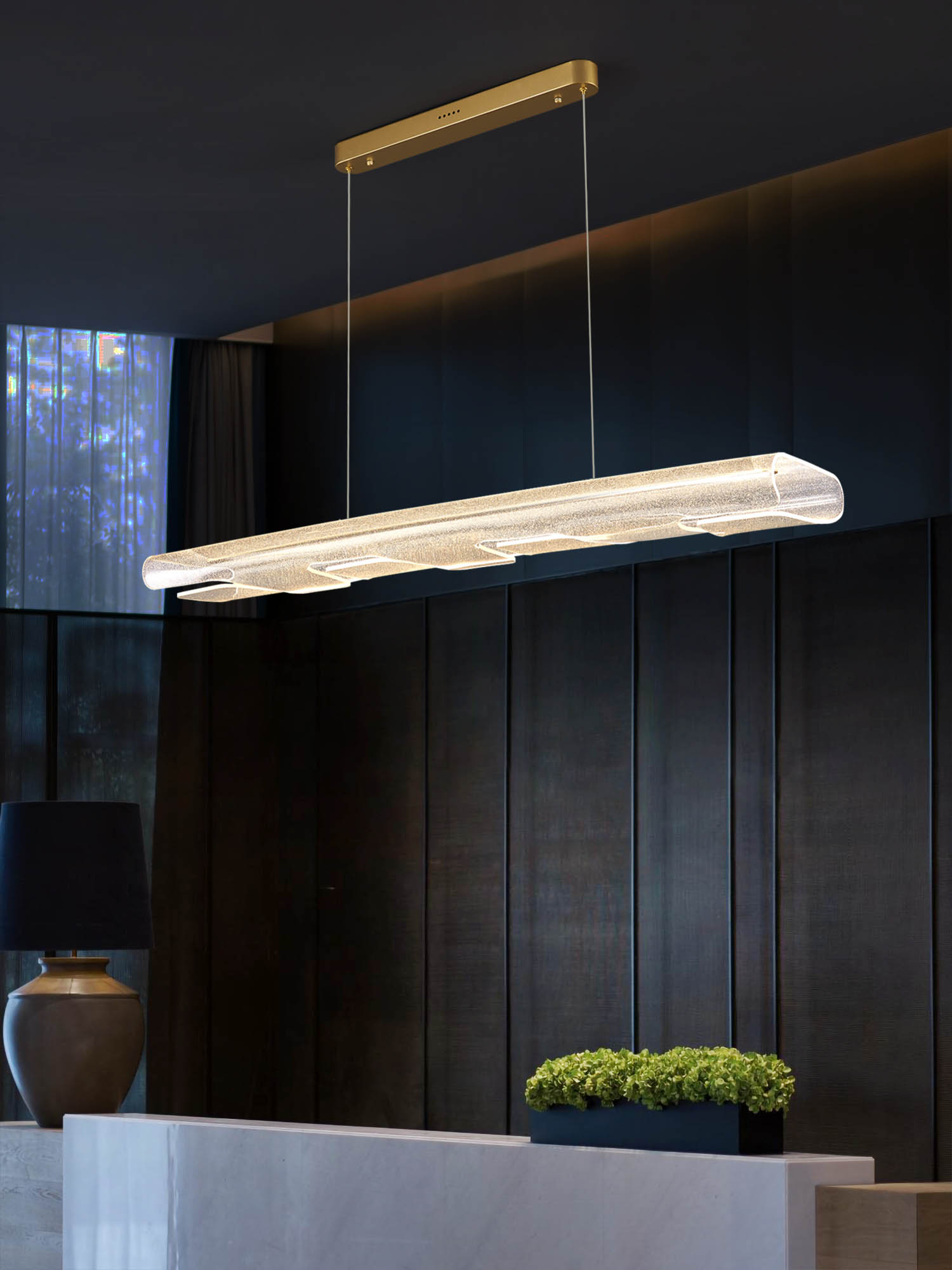 Minimalist restaurant lamp modern simple light luxury bar line pendant lamp