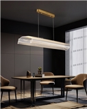 Minimalist restaurant light designer bar study long strip atmosphere chandelier
