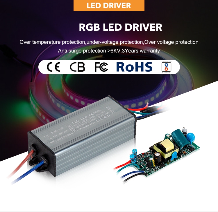 Stock RGB DRIVER LED Power Supply 10W20W30W50W with remote for promotion
