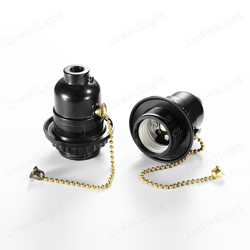 E26 Pull Chain Switch Bakelite Bulb Holder Light Socket