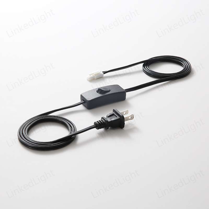 US Plug Light Lamp Cable Cord Assembly with Switch